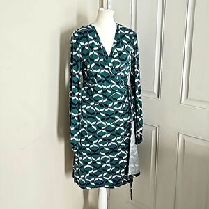 Boden green wrap dress sz 10